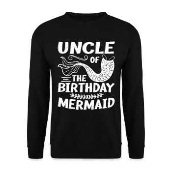 Geburtstag Meerjungfrau Familienkleidung - Unisex Pullover - Schwarz - Vorne - Alina (178cm) & Michal (187cm)