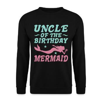 Geburtstag Meerjungfrau Familienkleidung - Unisex Pullover - Schwarz - Vorne - Alina (178cm) & Michal (187cm)