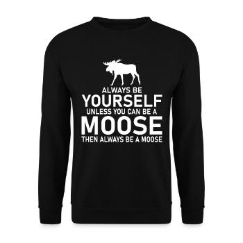 Funny Elk Deer Clothing - Unisex Sweatshirt - black - Front - Alina (178cm) & Michal (187cm)