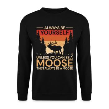 Funny Elk Deer Clothing - Unisex Sweatshirt - black - Front - Alina (178cm) & Michal (187cm)