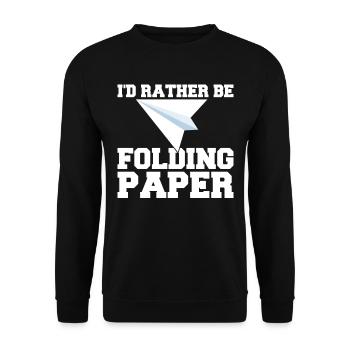 Origami Paper Flyer Paper Art Pilot - Unisex Sweatshirt - black - Front - Alina (178cm) & Michal (187cm)