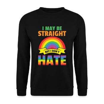 I May Be Straight But I Don't Hate - LGBTQ - Unisex Pullover - Schwarz - Vorne - Alina (178cm) & Michal (187cm)