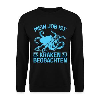 Meeresbiologe Meeresforscher Oktopus Meerestier - Unisex Pullover - Schwarz - Vorne - Alina (178cm) & Michal (187cm)
