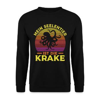 Meeresbiologe Meeresforscher Oktopus Meerestier - Unisex Pullover - Schwarz - Vorne - Alina (178cm) & Michal (187cm)