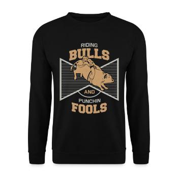 Cowboy Bull Riding Bulls - Sweat-shirt Unisexe - noir - Devant - Alina (178cm) & Michal (187cm)