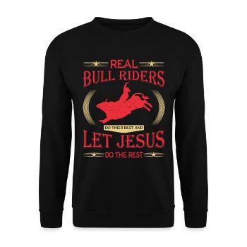 Cowboy Bull Riding Bulls - Sweat-shirt Unisexe - noir - Devant - Alina (178cm) & Michal (187cm)