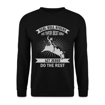 Cowboy Bull Riding Bulls - Sweat-shirt Unisexe - noir - Devant - Alina (178cm) & Michal (187cm)