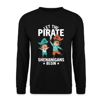 Les Pirates -Shenanigans Crossbones Freeboter - Sweat-shirt Unisexe - noir - Devant - Alina (178cm) & Michal (187cm)
