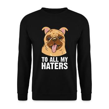 Pit Bull Bulldog Terrier Chien Amoureux des Chiens - Sweat-shirt Unisexe - noir - Devant - Alina (178cm) & Michal (187cm)
