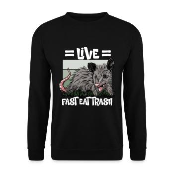 Opossum poubelle Opossum Rétro - Sweat-shirt Unisexe - noir - Devant - Alina (178cm) & Michal (187cm)