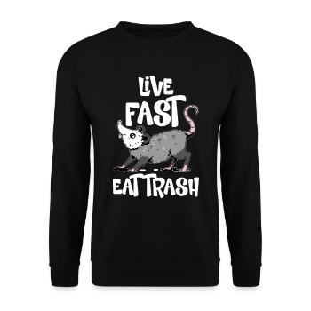 Opossum poubelle Opossum Rétro - Sweat-shirt Unisexe - noir - Devant - Alina (178cm) & Michal (187cm)