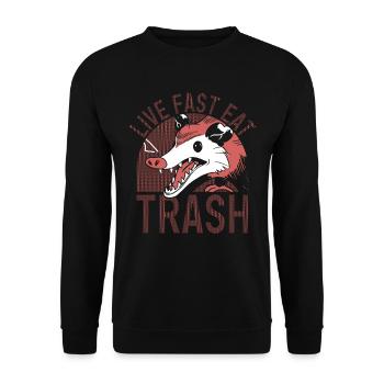 Opossum poubelle Opossum Rétro - Sweat-shirt Unisexe - noir - Devant - Alina (178cm) & Michal (187cm)