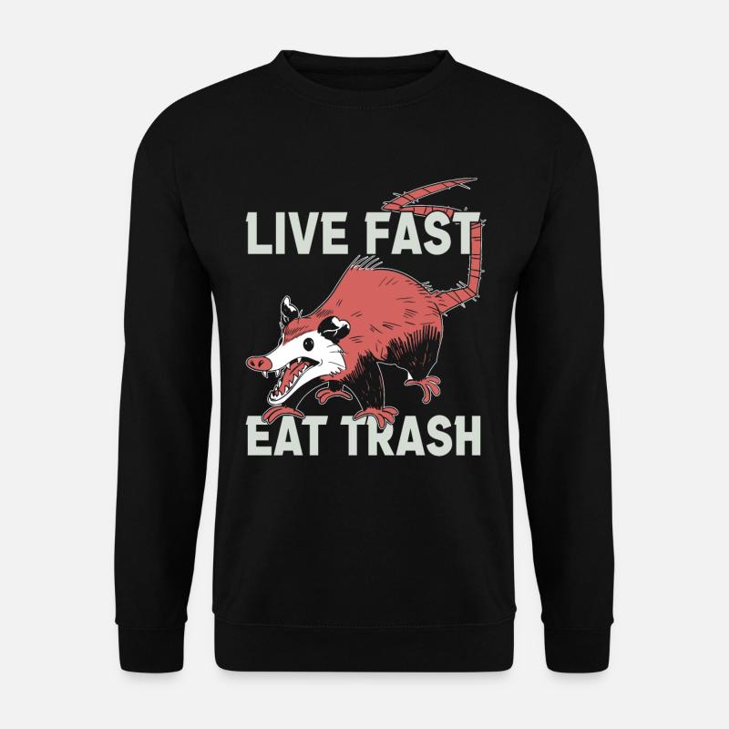Opossum Trash Opossum Retro - Unisex Pullover - Schwarz