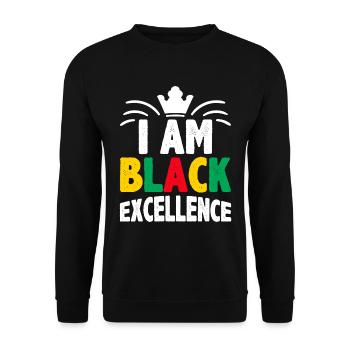 Black Woman African American Pride - Unisex Sweatshirt - black - Front - Alina (178cm) & Michal (187cm)