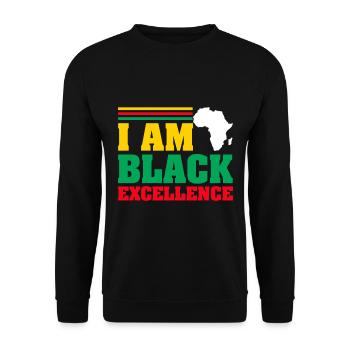 Black Woman African American Pride - Unisex Sweatshirt - black - Front - Alina (178cm) & Michal (187cm)