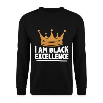 Black Woman African American Pride - Unisex Sweatshirt - black - Front - Alina (178cm) & Michal (187cm)