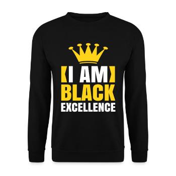 Black Woman African American Pride - Unisex Sweatshirt - black - Front - Alina (178cm) & Michal (187cm)