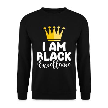 Black Woman African American Pride - Unisex Sweatshirt - black - Front - Alina (178cm) & Michal (187cm)