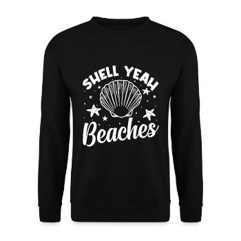 Muschel Meeresschildkrötenliebhaber Strände - Unisex Pullover - Schwarz - Vorne - Alina (178cm) & Michal (187cm)