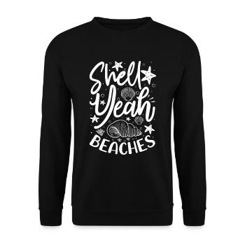 Muschel Meeresschildkrötenliebhaber Strände - Unisex Pullover - Schwarz - Vorne - Alina (178cm) & Michal (187cm)