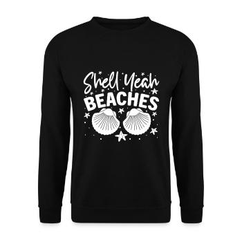 Muschel Meeresschildkrötenliebhaber Strände - Unisex Pullover - Schwarz - Vorne - Alina (178cm) & Michal (187cm)