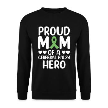 Proud mother of cerebral palsy Hero CP - Unisex Sweatshirt - black - Front - Alina (178cm) & Michal (187cm)