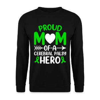 Proud mother of cerebral palsy Hero CP - Unisex Sweatshirt - black - Front - Alina (178cm) & Michal (187cm)
