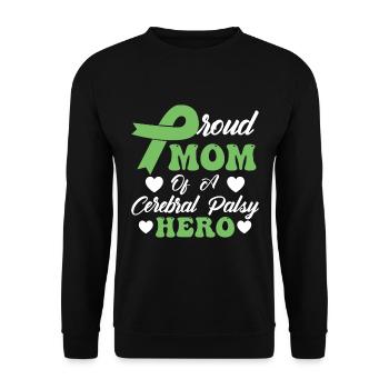 Proud mother of cerebral palsy Hero CP - Unisex Sweatshirt - black - Front - Alina (178cm) & Michal (187cm)