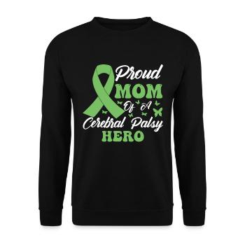 Proud mother of cerebral palsy Hero CP - Unisex Sweatshirt - black - Front - Alina (178cm) & Michal (187cm)