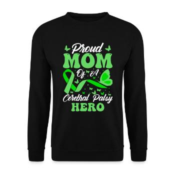 Proud mother of cerebral palsy Hero CP - Unisex Sweatshirt - black - Front - Alina (178cm) & Michal (187cm)