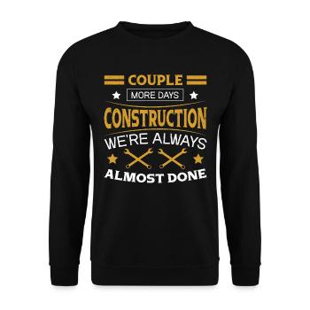 Building Design For Men Daddy Construction Worker - Unisex Sweatshirt - black - Front - Alina (178cm) & Michal (187cm)