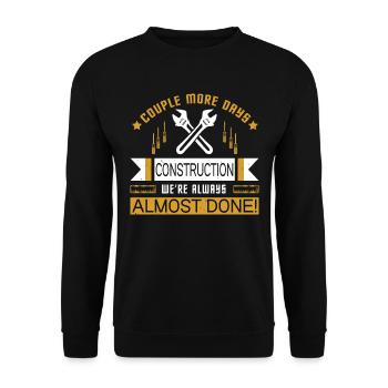 Building Design For Men Daddy Construction Worker - Unisex Sweatshirt - black - Front - Alina (178cm) & Michal (187cm)