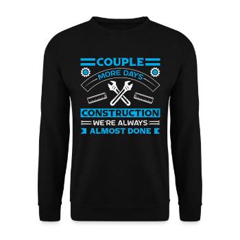 Conception de bâtiment pour hommes Papa Ouvrier de la construction - Sweat-shirt Unisexe - noir - Devant - Alina (178cm) & Michal (187cm)