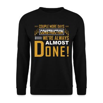 Building Design For Men Daddy Construction Worker - Unisex Sweatshirt - black - Front - Alina (178cm) & Michal (187cm)