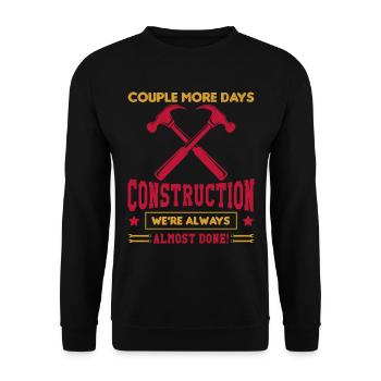 Building Design For Men Daddy Construction Worker - Unisex Sweatshirt - black - Front - Alina (178cm) & Michal (187cm)