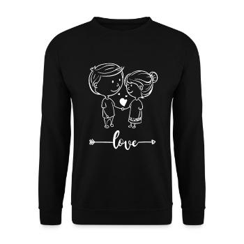 Love Couple Goals - Unisex Pullover - Schwarz - Vorne - Alina (178cm) & Michal (187cm)