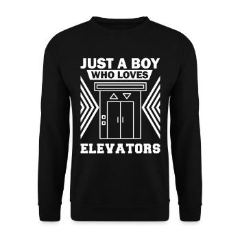 Elevator f I'm just here to ride the elevator - Unisex Sweatshirt - black - Front - Alina (178cm) & Michal (187cm)