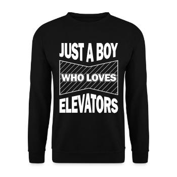 Elevator f I'm just here to ride the elevator - Unisex Sweatshirt - black - Front - Alina (178cm) & Michal (187cm)