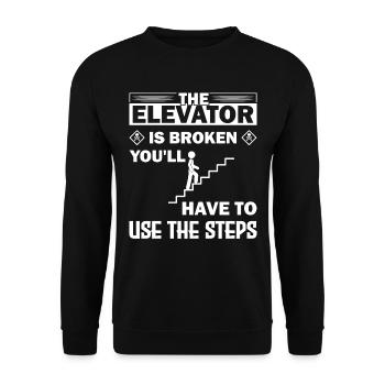 Bouton d’ascenseur Juste un garçon qui aime l’ascenseur - Sweat-shirt Unisexe - noir - Devant - Alina (178cm) & Michal (187cm)