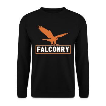 Falconer Falconry Falcon Ornithology Falcon - Unisex Pullover - Schwarz - Vorne - Alina (178cm) & Michal (187cm)