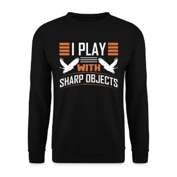 Falconer Falconry Falcon Ornithology Falcon - Unisex Sweatshirt - black - Front - Alina (178cm) & Michal (187cm)