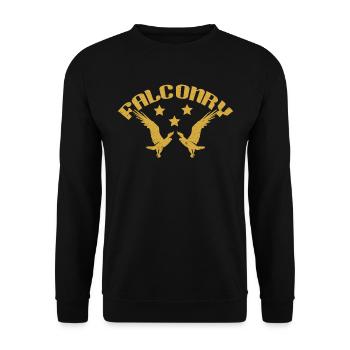 Falconer Falconry Falcon Ornithology Falcon - Unisex Pullover - Schwarz - Vorne - Alina (178cm) & Michal (187cm)