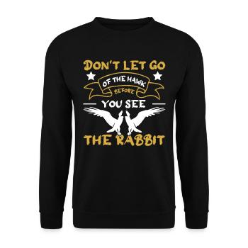 Falconer Falconry Falcon Ornithology Falcon - Unisex Pullover - Schwarz - Vorne - Alina (178cm) & Michal (187cm)