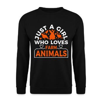Filles, animaux de ferme, vaches, cochons, chèvres - Sweat-shirt Unisexe - noir - Devant - Alina (178cm) & Michal (187cm)
