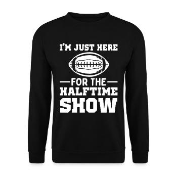 Football Je ne suis là que pour le spectacle de la mi-temps - Sweat-shirt Unisexe - noir - Devant - Alina (178cm) & Michal (187cm)