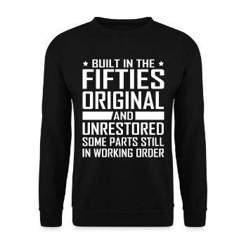 Built In Fifties 50's Birthday - Unisex Sweatshirt - black - Front - Alina (178cm) & Michal (187cm)