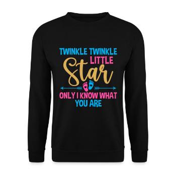 Gender Reveal Party Baby Shower Little Star - Unisex Sweatshirt - black - Front - Alina (178cm) & Michal (187cm)