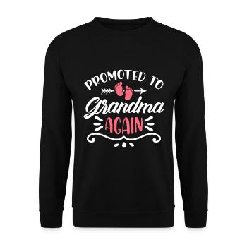 Mamie 2023 Annonce Grossesse Grand-mère - Sweat-shirt Unisexe - noir - Devant - Alina (178cm) & Michal (187cm)