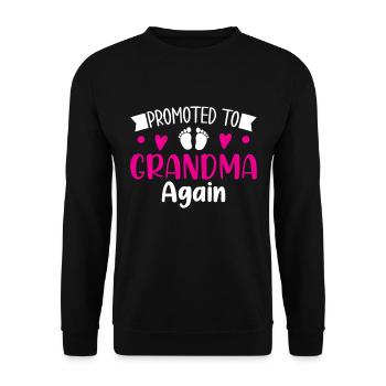 Mamie 2023 Annonce Grossesse Grand-mère - Sweat-shirt Unisexe - noir - Devant - Alina (178cm) & Michal (187cm)