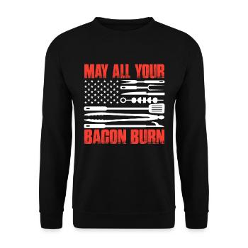 May all your bacon BBQ crickets burn - Unisex Sweatshirt - black - Front - Alina (178cm) & Michal (187cm)